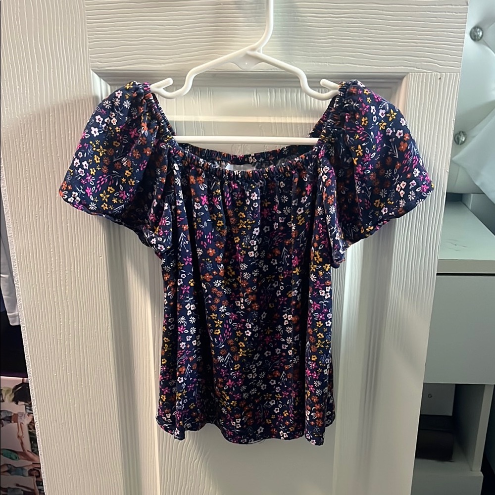Jumping Beans Floral Short Sleeve Top - Navy